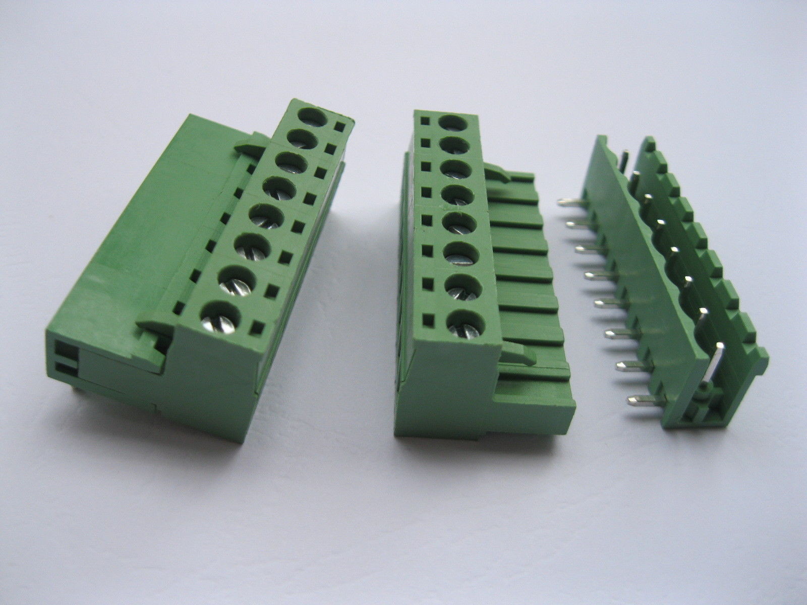 100 x Angle 8pin/way 5.08mm Screw Terminal Block Connector Green Pluggbale Type
