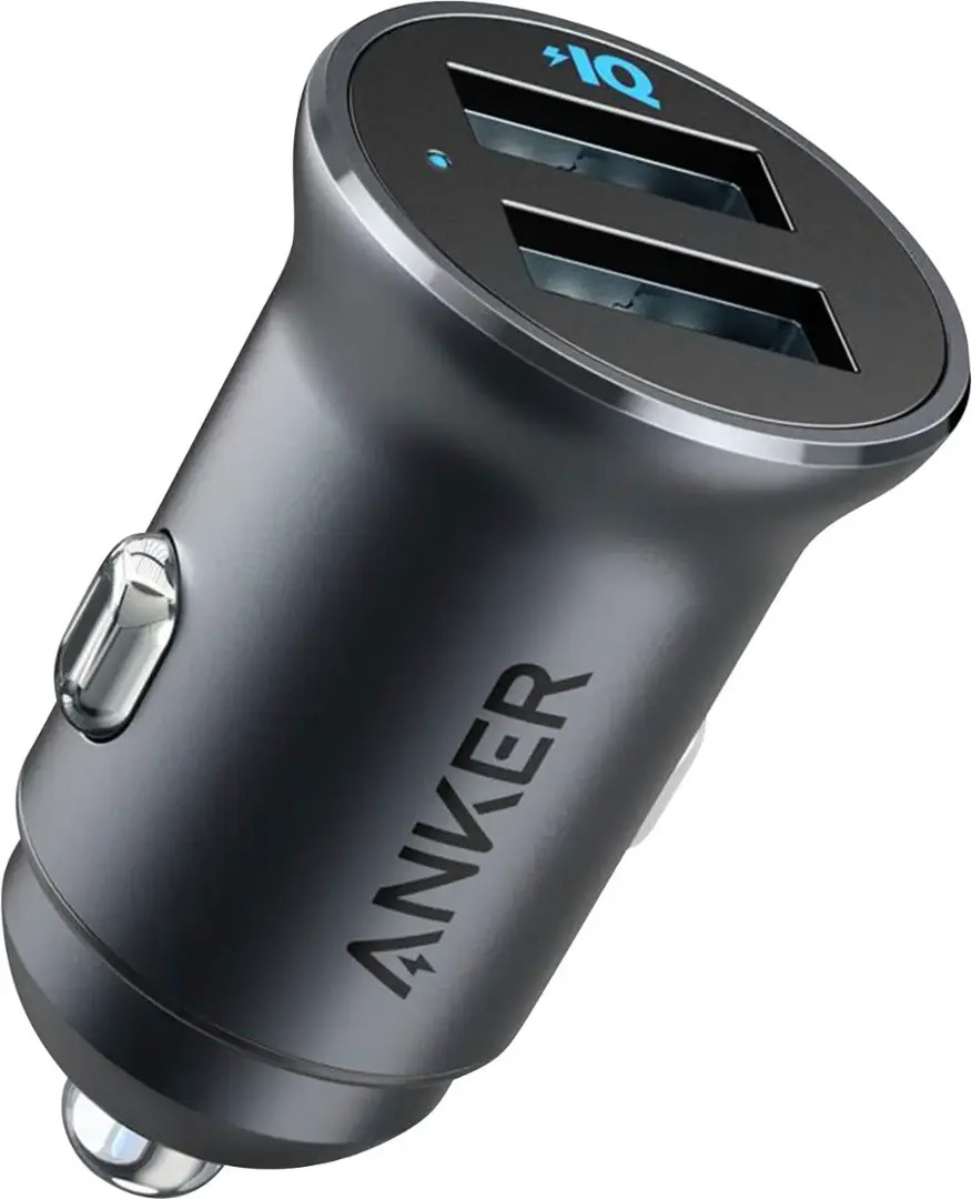 Anker – PowerDrive 2 Alloy 24W Vehicle Charger – Silver – A2727H41-1