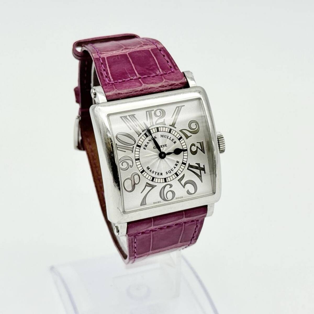 FRANCK MULLER Watch Master Square 86 6002HQZ Silver Quartz Leather Women Working