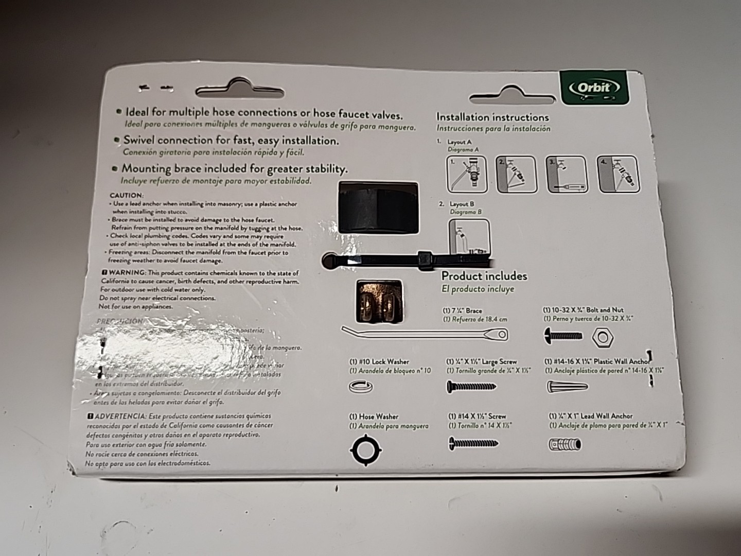Orbit 62010N 4-Port Brass Hose Faucet Manifold