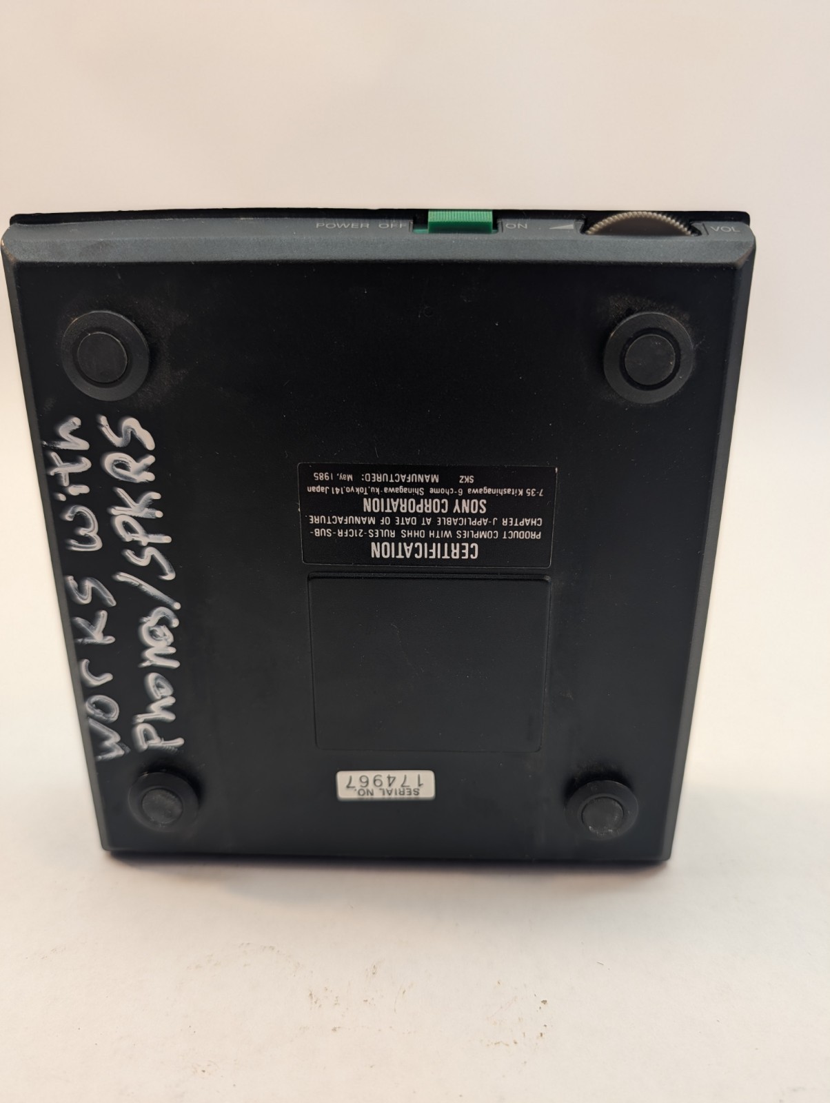 Sony D-5A Compact Disc Player w/ AC-D50 Adapter Japan 1985 READ DESCRPIPTION