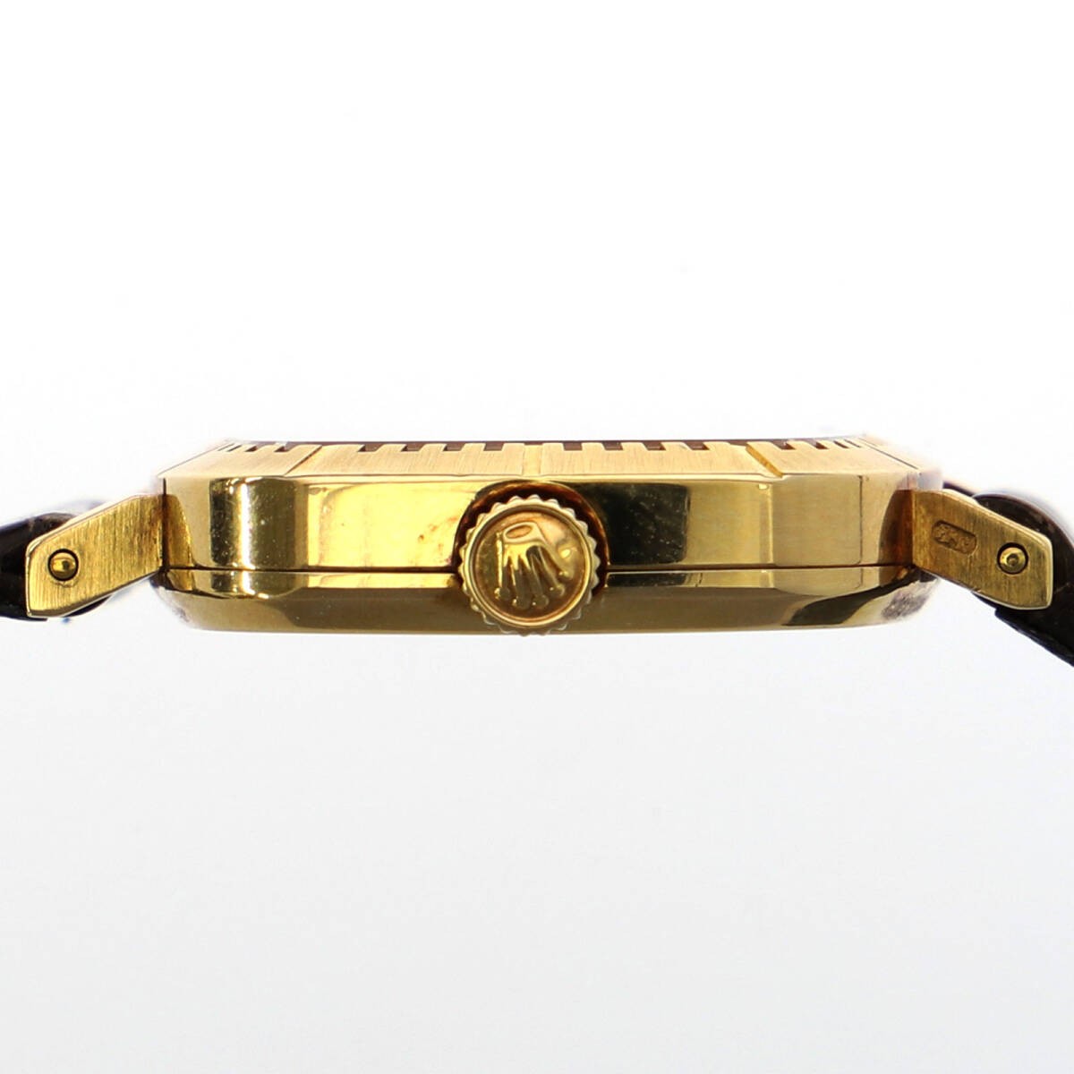 ROLEX 4082 Cellini Gold Dial YG Leather Manual Winding Ladies Watch Accessary