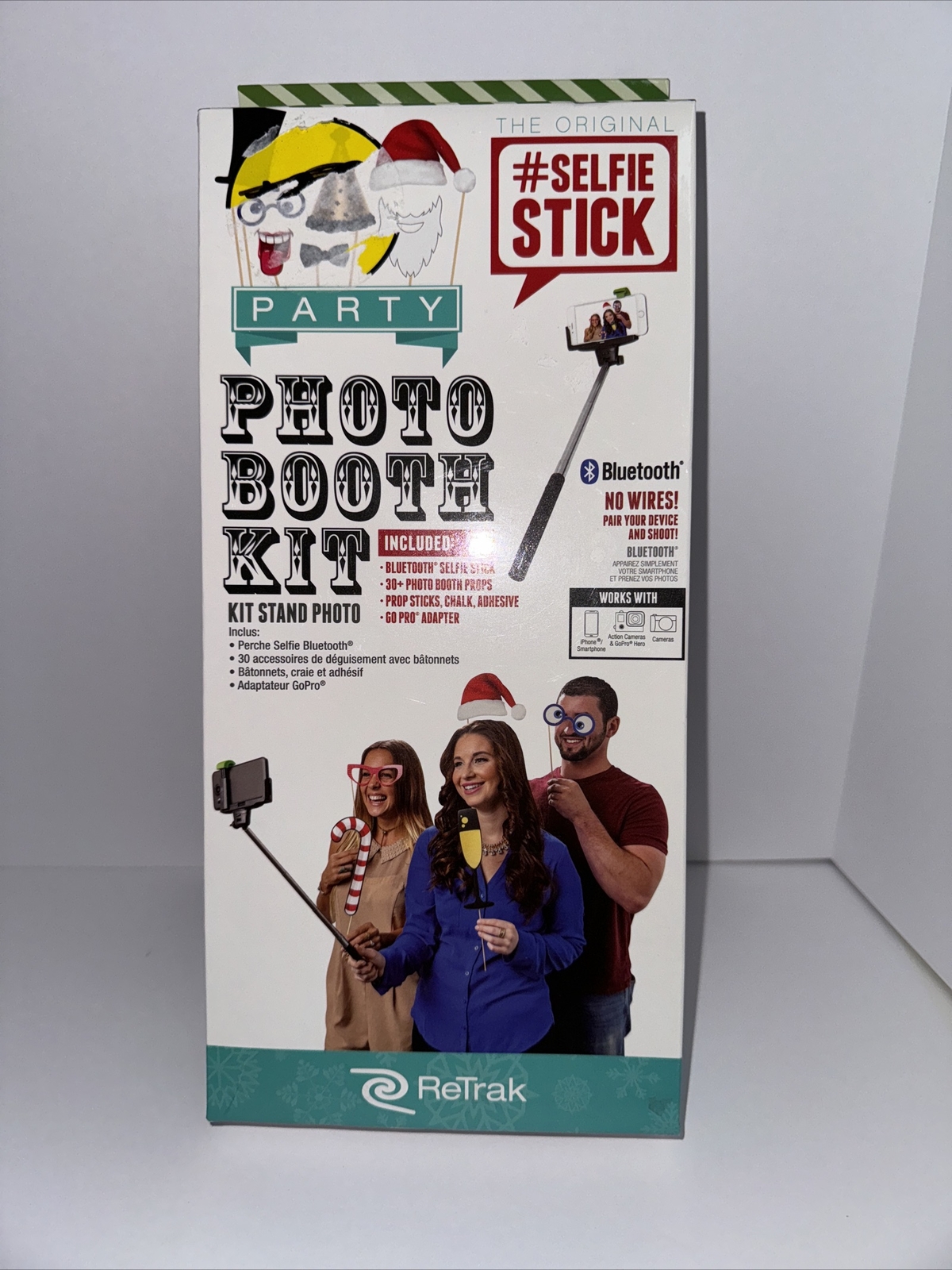 Selfie Bluetooth Stick – Party Photo Booth Kit 30 Props – Christmas Holiday