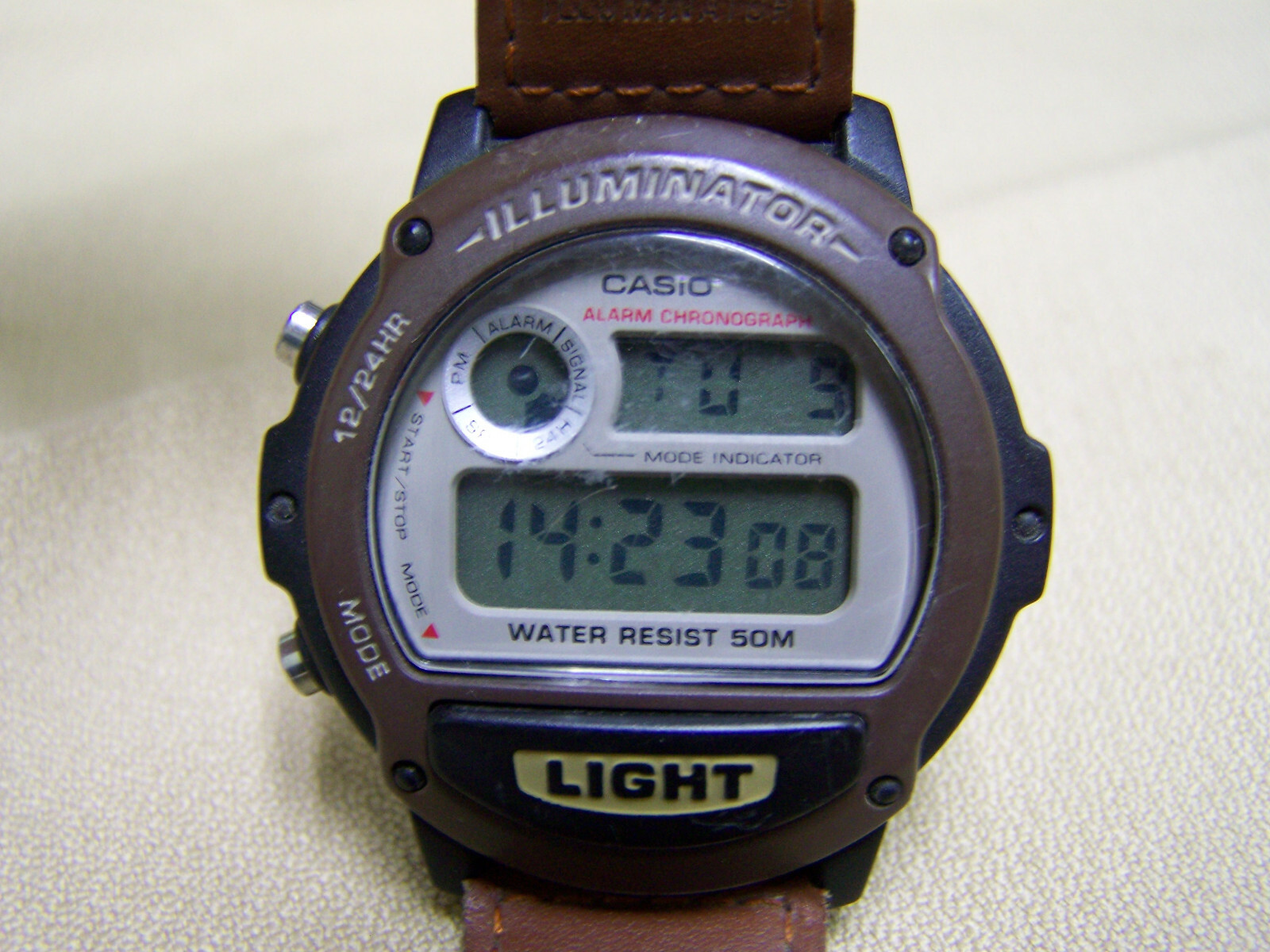 CASIO Illuminator Men’s Nice 5-ATM Quartz LCD Sport Watch +New lithium Battery