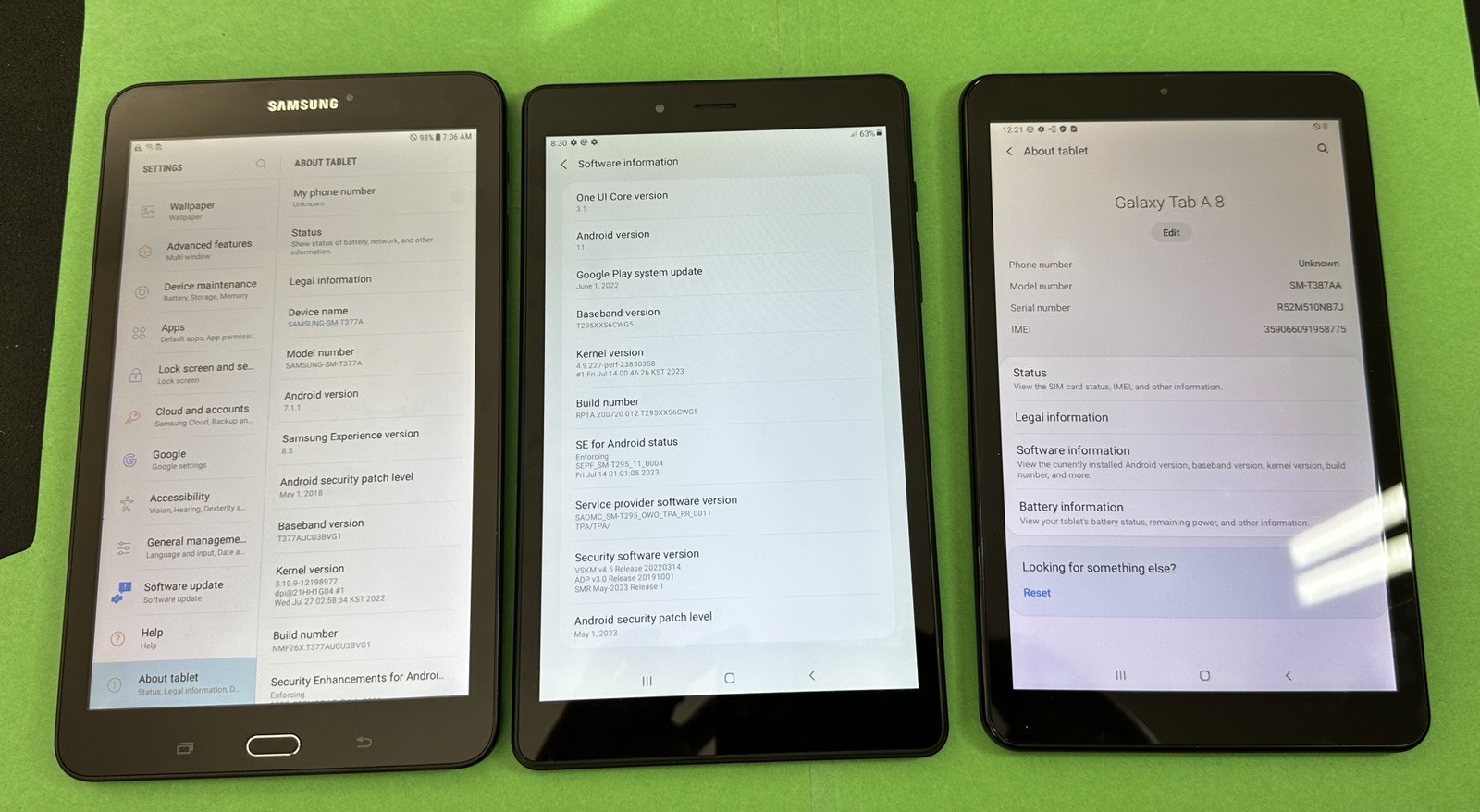 Samsung Galaxy Tab A 8” WiFi 4G LTE Tablets Lot of 3 w/ 3 Chargers