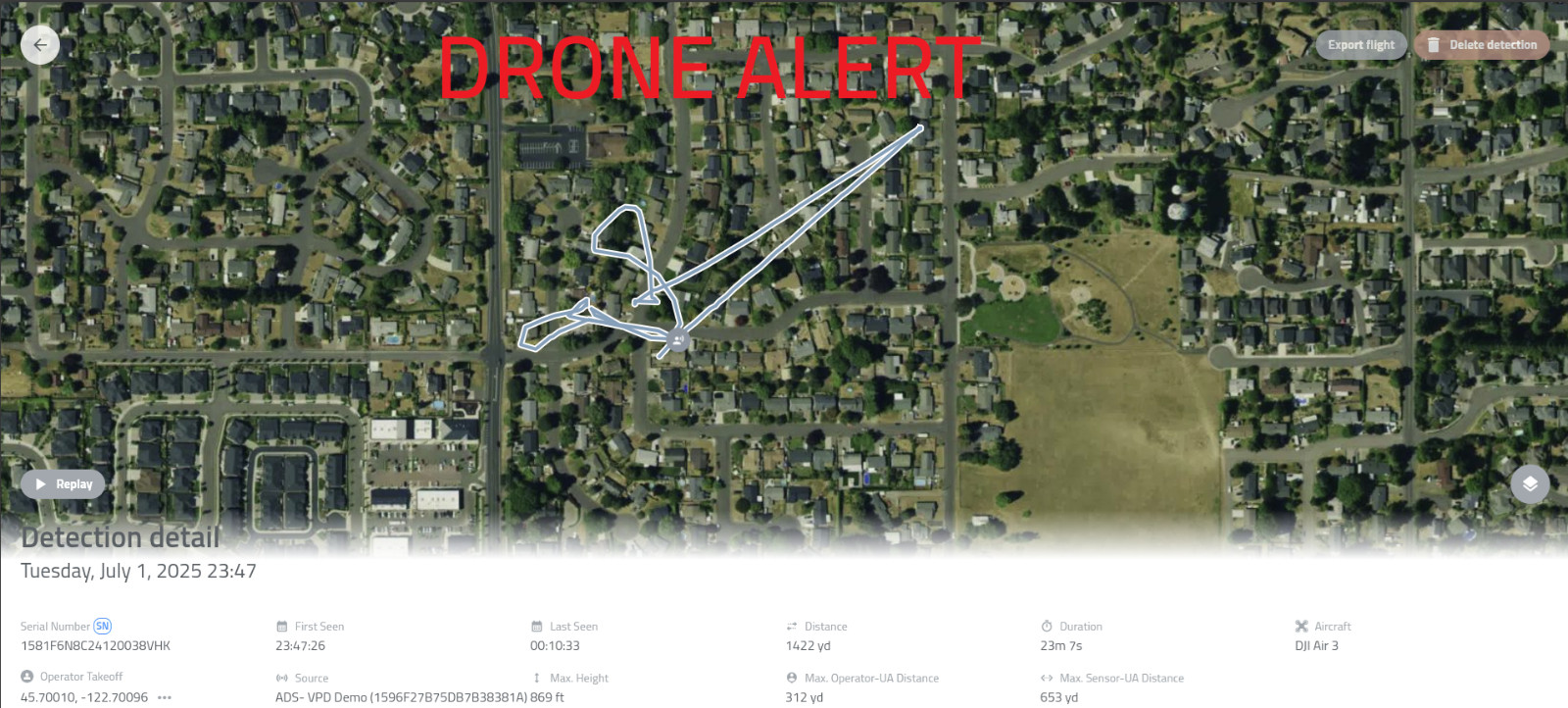 Police Drone and Pilot Detection Device –Handheld Remote ID Receiver for Phone