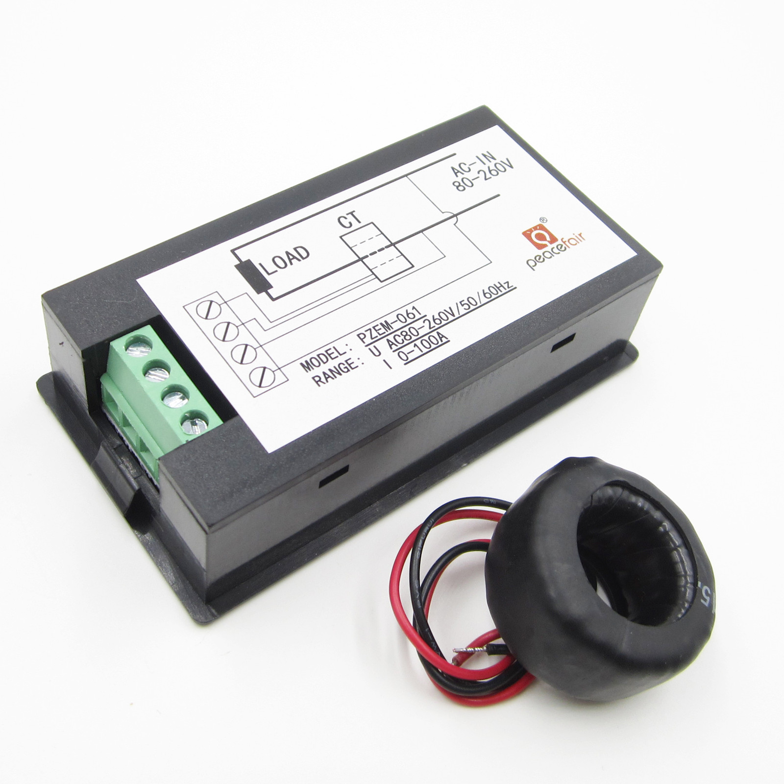 LCD AC 80-260V 0-100A Power Energy Digital Voltage Volt Current Meter Panel