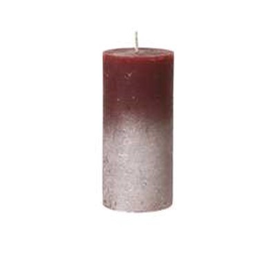 Rustic Spray Pillar Candle, Madder Brown/Silver (HBC-179)