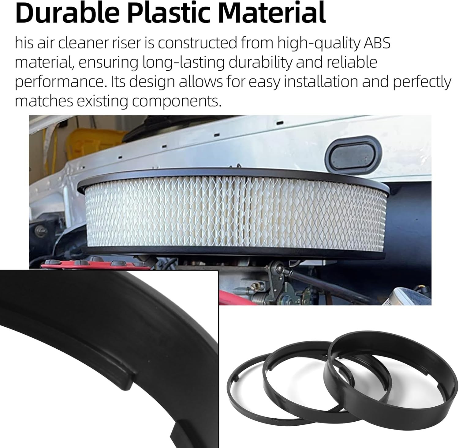 (3-pack) Air Cleaner Spacer for Carburetor,Air Cleaner Risers Kit, Air Filter