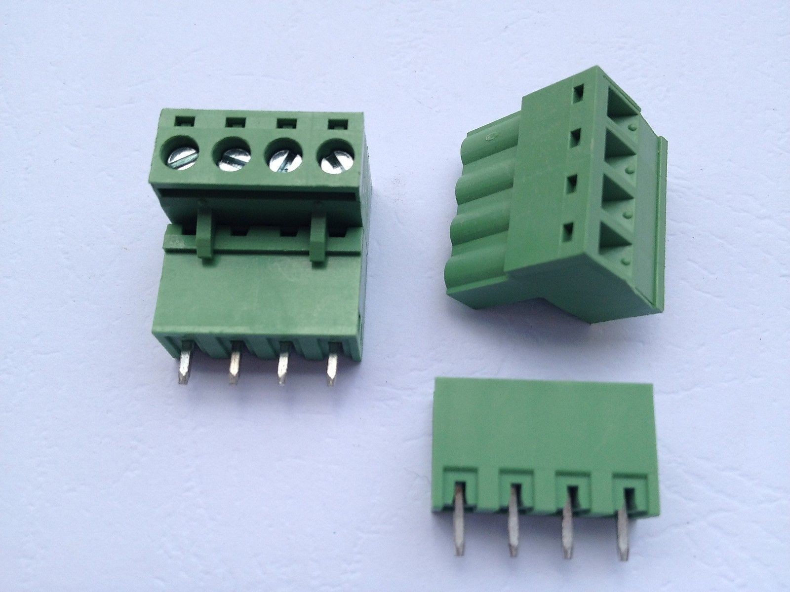 100 pcs 4pin/way 5.08mm Screw Terminal Block Connector Green Pluggable Type