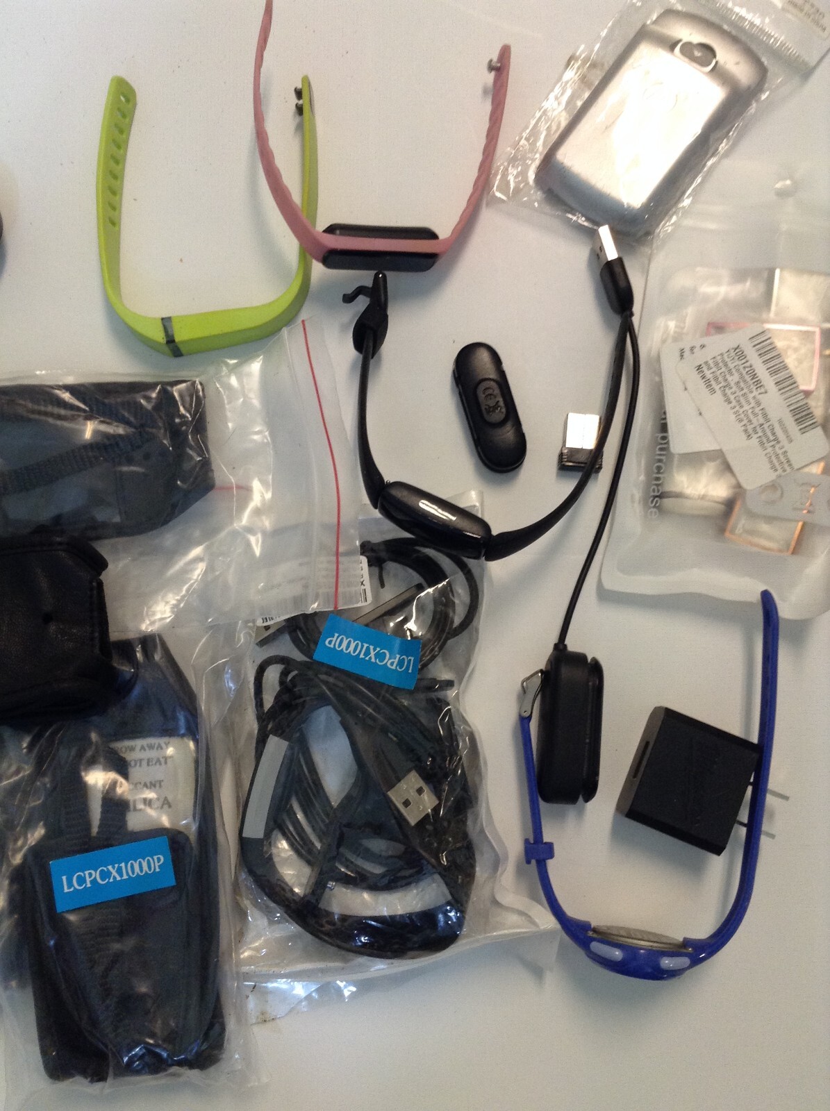 HUGE lot AS IS UNTESTED USED activity trackers bands chargers cases cords Lot-2