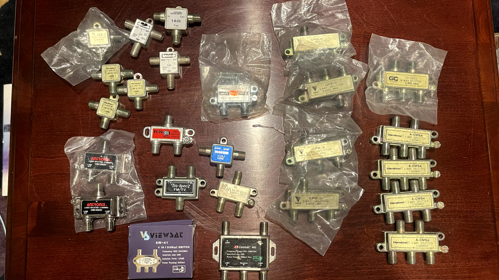 Video, TV, Satellite, Coax – Splitters – Adapters – 75/300 Parts Mega Bundle
