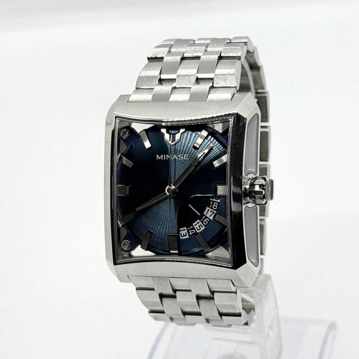 MINASE Watch Five Window VM03-M03SB Blue Silver Automatic Men’s Working Auth