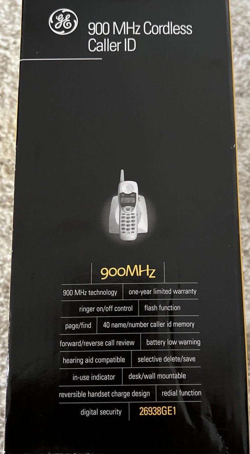 GE Model 26938GE1 Cordless Phone Telephone Base Caller ID 900 Mhz New Open Box