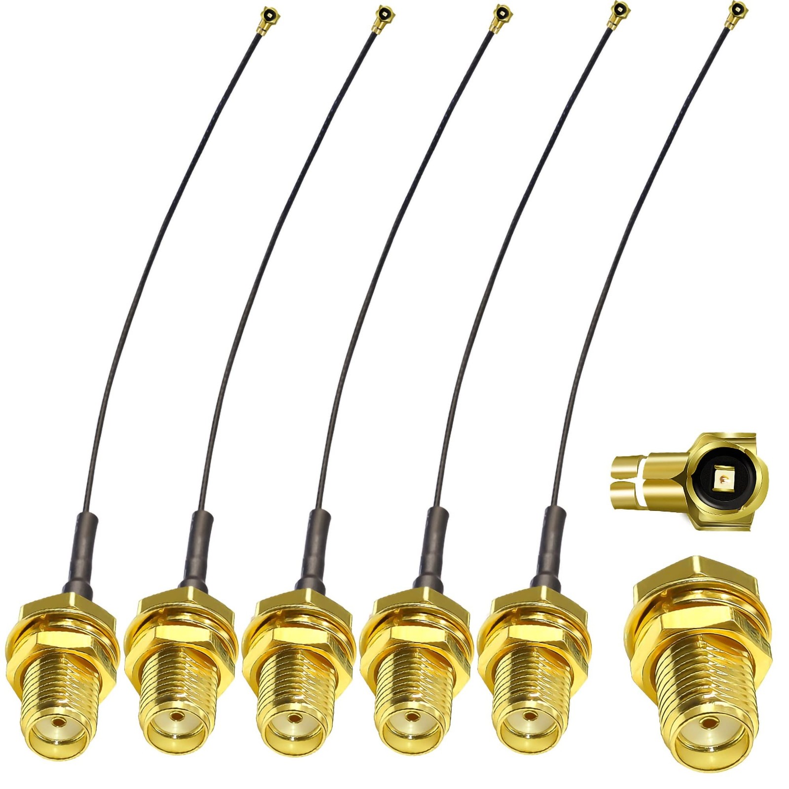 TUOLNK 5pcs 6inch SMA Female to U.fl/IPX Extension Cable SMA Female Jack Bulk…