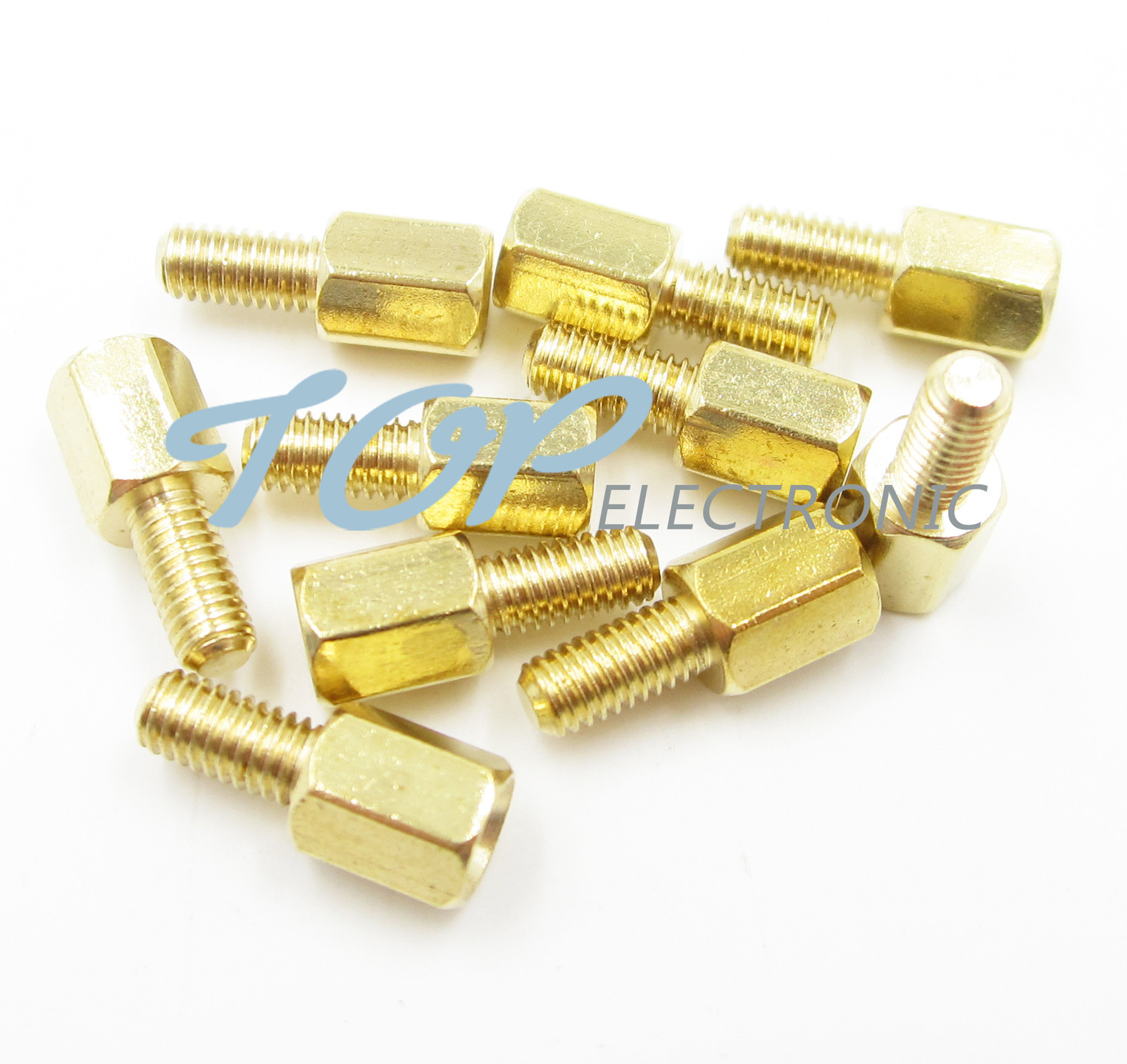 25PCS Brass Hex Stand-Off Pillars Male to Female 6mm + 6mm M3 New