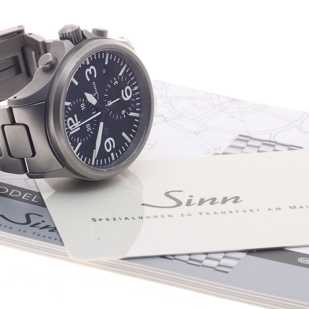 Sinn Watch 756 Date Chronograph Automatic Men’s Black Dial w/Warranty Card