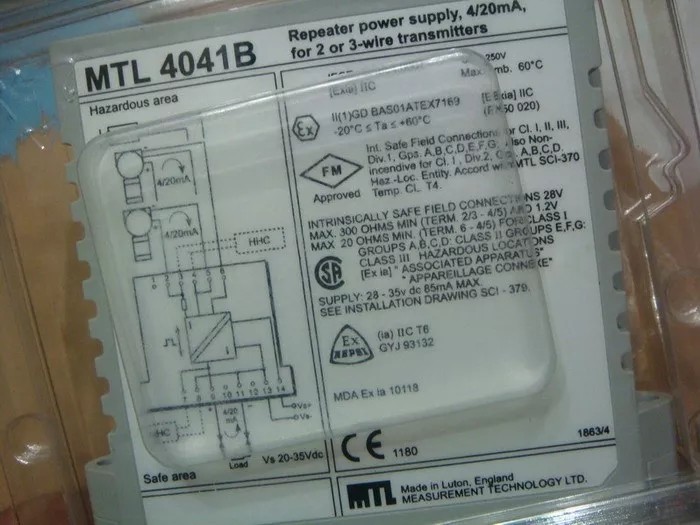MTL4041B Repeater Power Supply 4/20mA 2 or 3 Wire transmitters ALL NEW