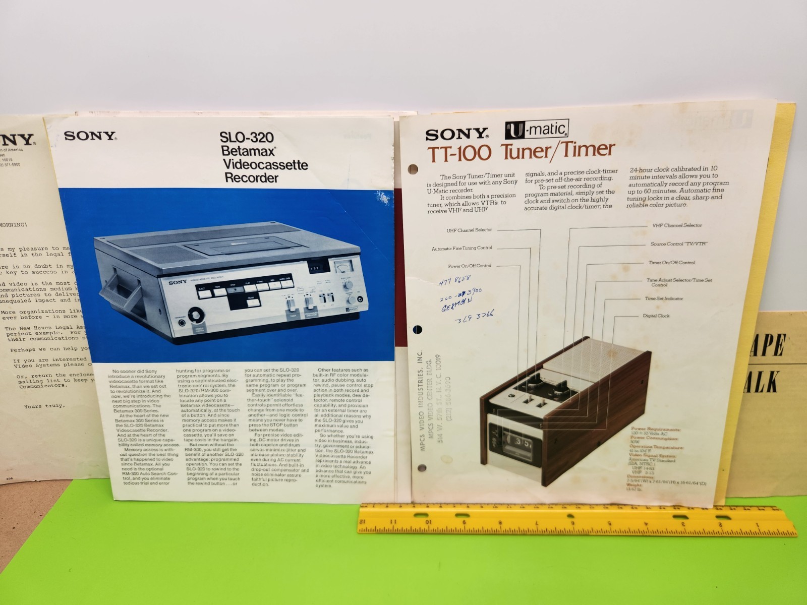 Vintage SONY Brand Electronics: VHS, Beta, Reel to Reel, etc. MANUALS Lot Of 10