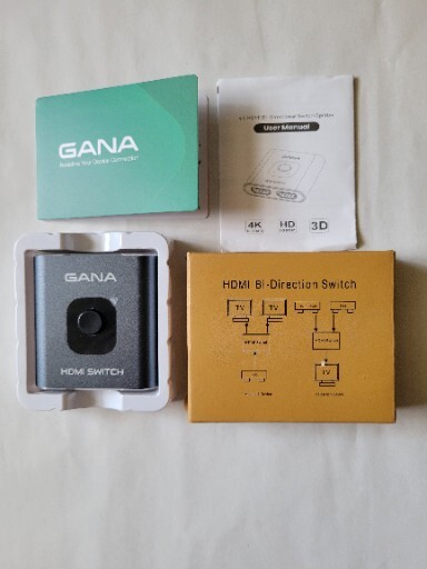 Switch 4k60hz Splitter, Aluminum Bidirectional HDMI Switcher 2 in 1 Out