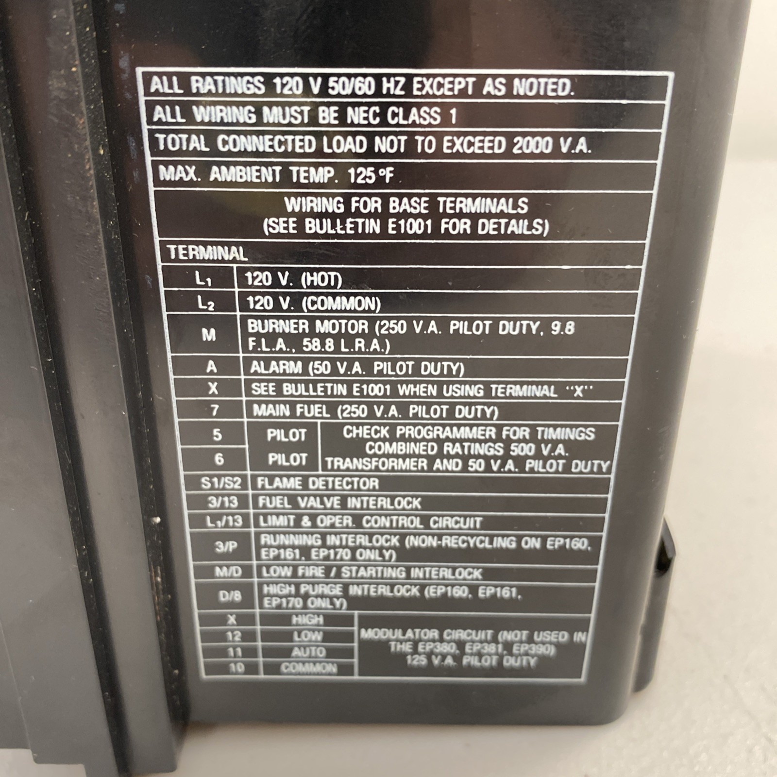 Fireye EB-700 Primary Flame Monitor Replacement Programmer Chassis – Parts Only