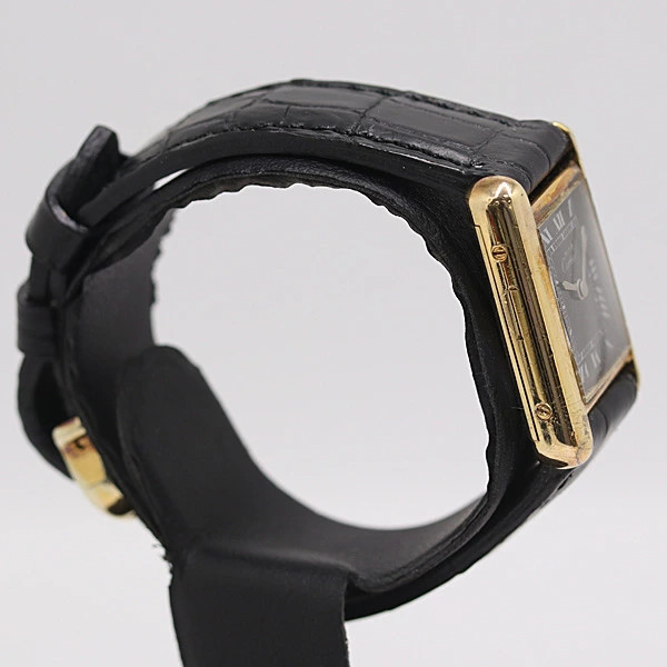 Cartier Must Tank 3239611 SV925 Manual Winding Women’s Watch Black Dial Square