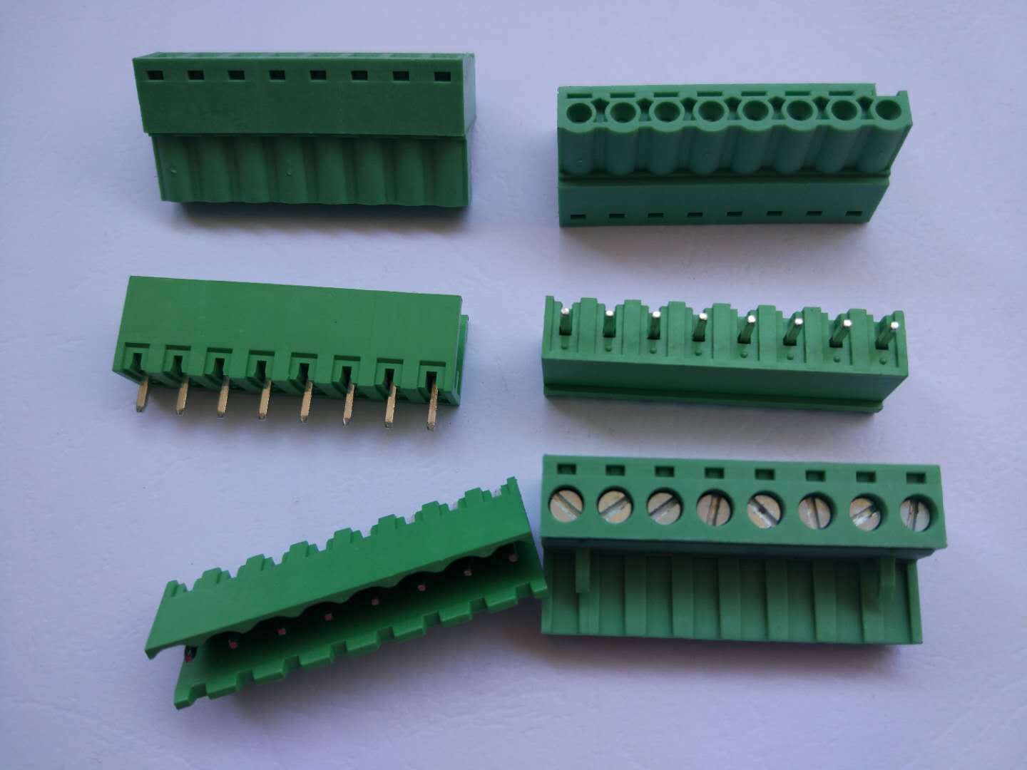 100 pcs 8 pin/way 5.08mm Screw Terminal Block Connector Green Plugable Type New