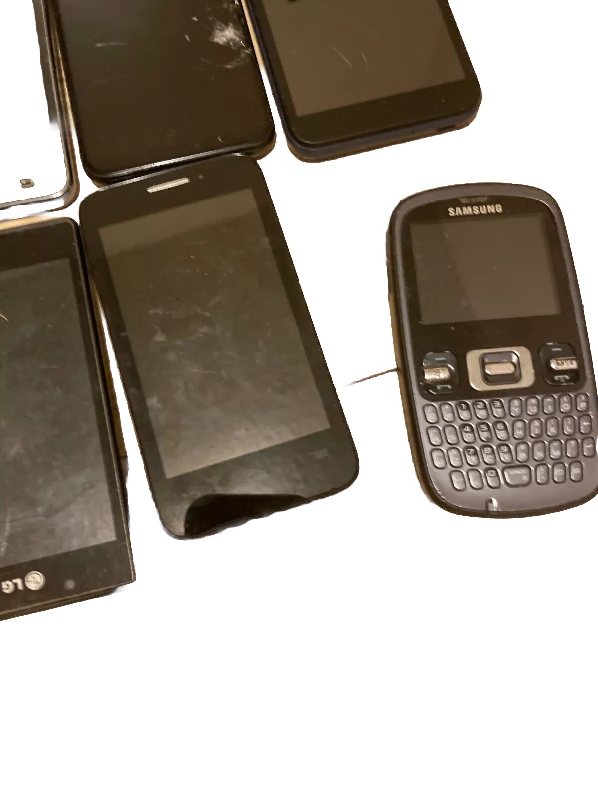 Mixed Brand & Model Samsung LG Wiko Alcatel UMX Lot Of 10 Old Cellphones Black