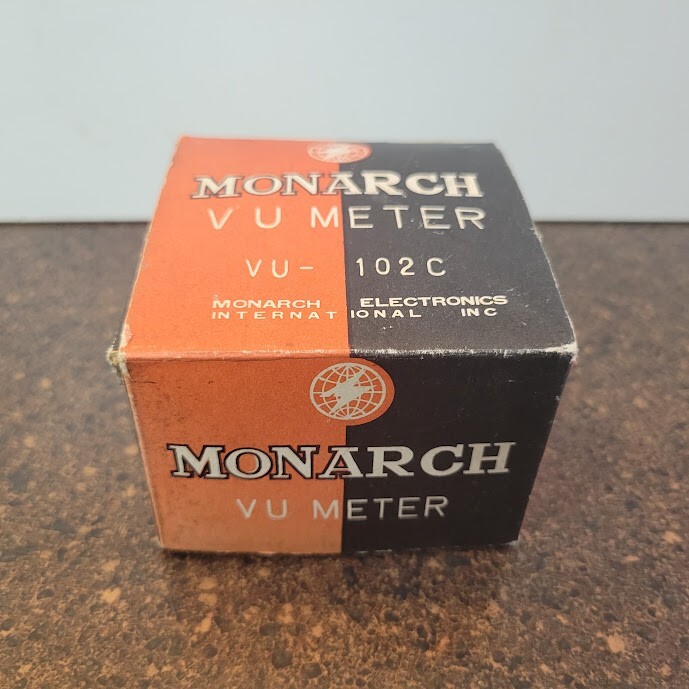 Vintage Monarch VU Meter VU-102C, Small Crack with Hardware