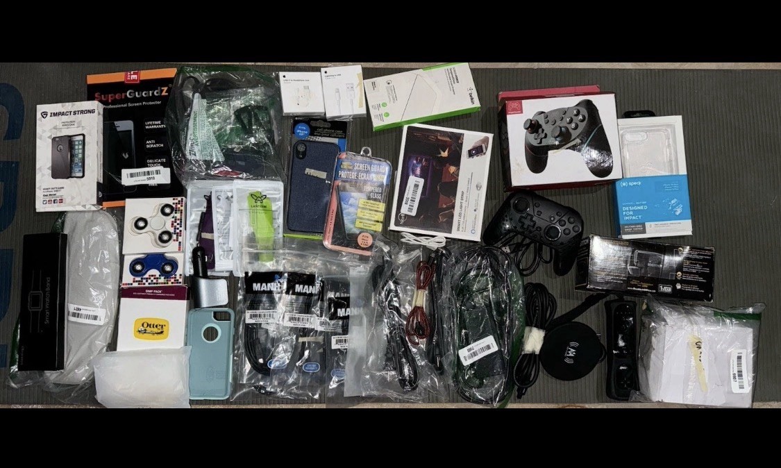 Mix lot of Electronics Amazon Phone case, Cable, and More 45 Pcs New/open Box.