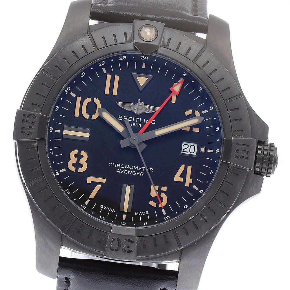 BREITLING Watch V32395 Avenger GMT 45 Night Mission Automatic w/Warranty Card