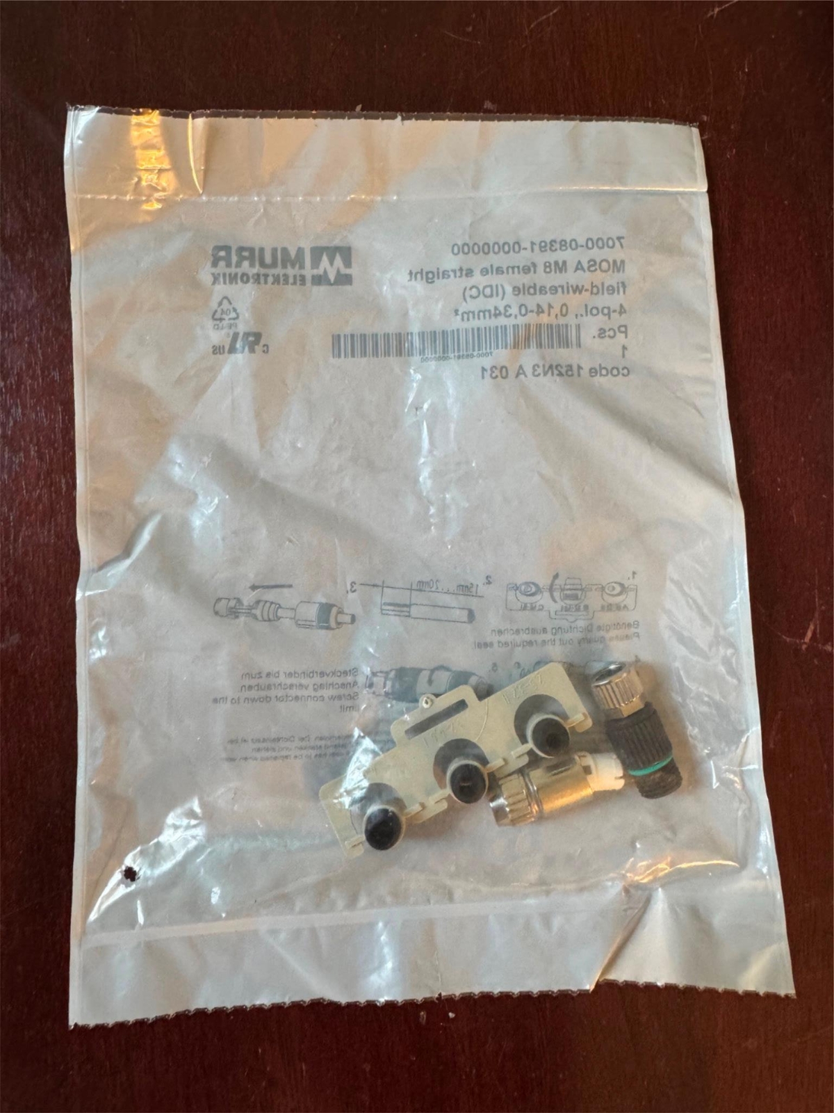 MURR Elektronik 7000-08391-0000000 Connector Field Repair Fast/Easy Repair