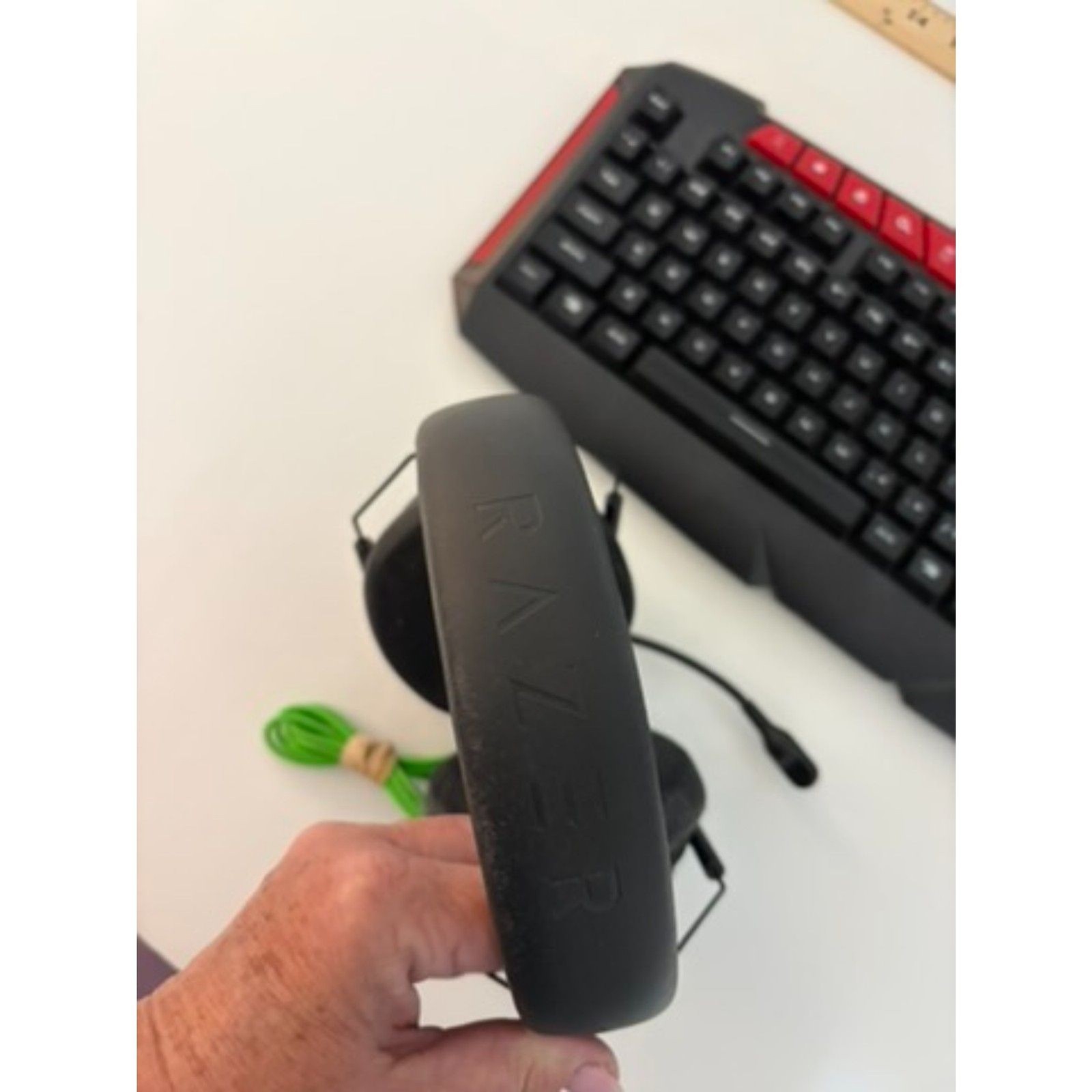 gaming keyboard and headset
