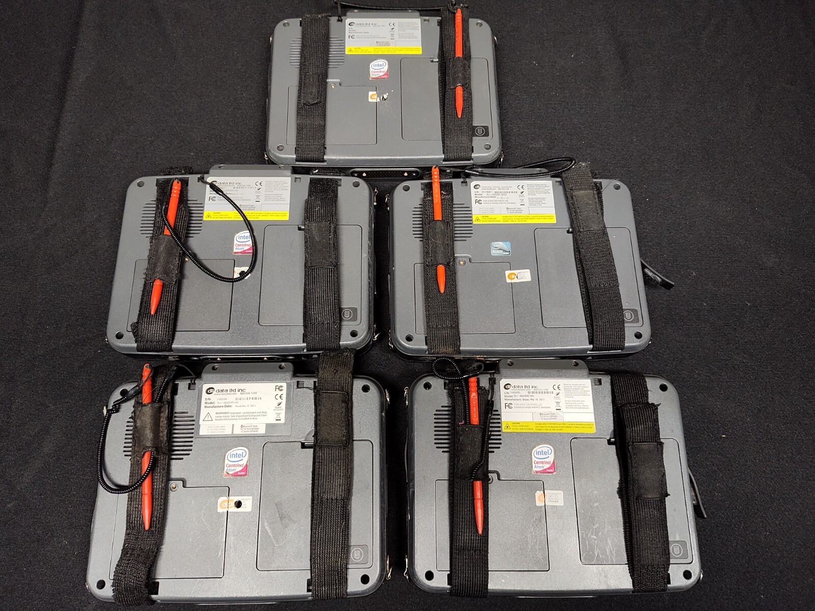 Mixed Lot of 5 DLI 8800 Tablets and 4 Charging Cradles