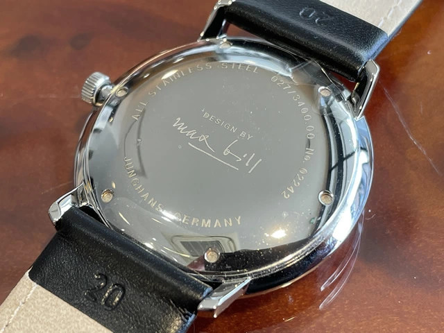 Junghans Automatic 38mm Watch Max Bill 027 3400 00 black men leather