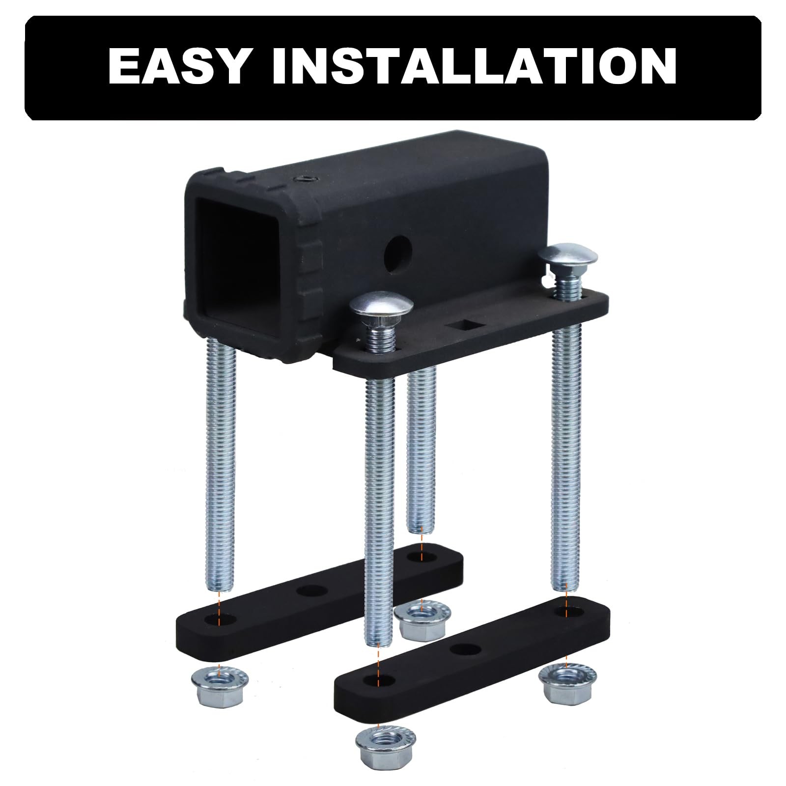 RV Bumper Hitch Receiver with Hitch Cover, Fits Various Beams