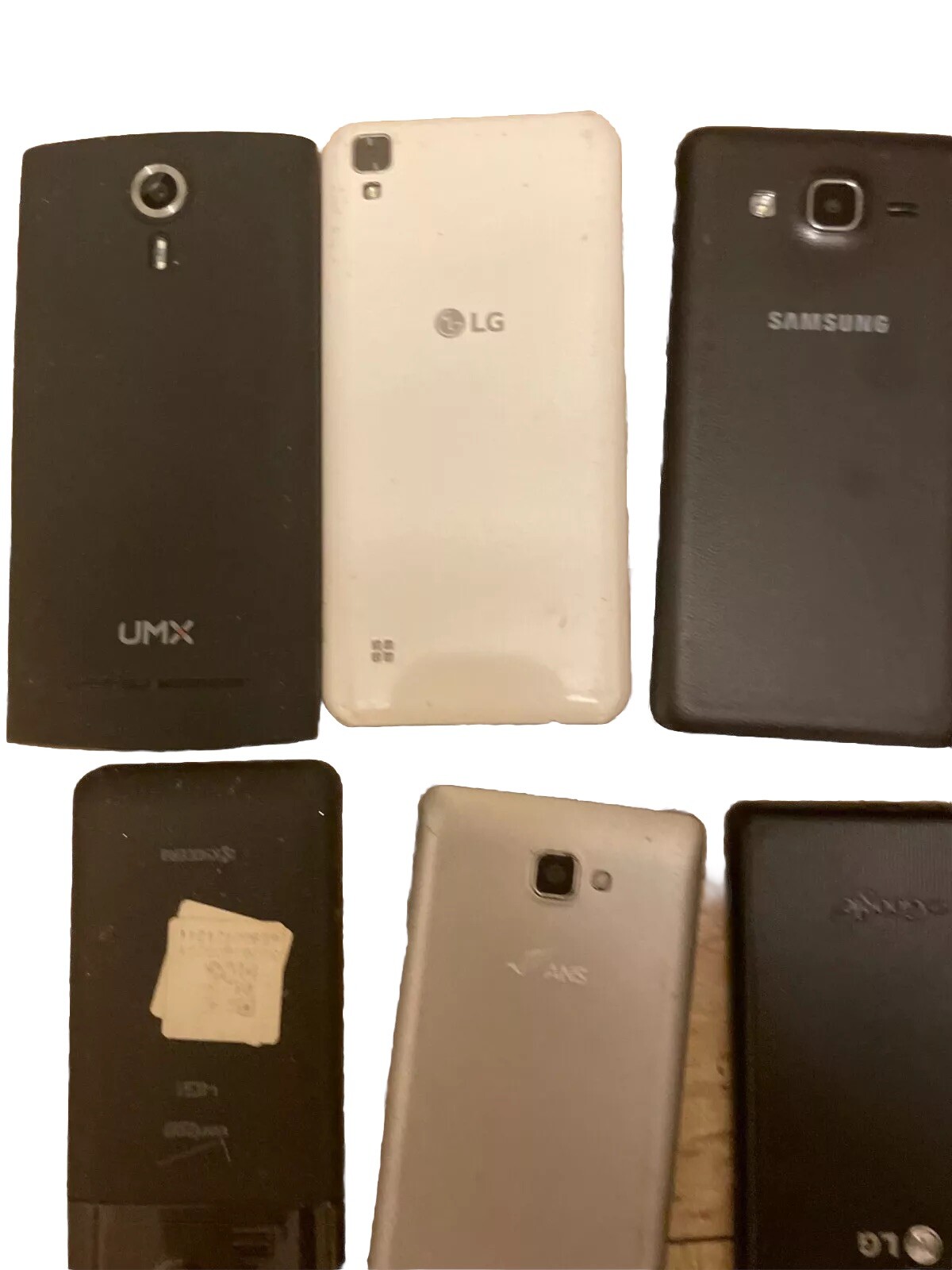Mixed Brand & Model Samsung LG Wiko Alcatel UMX Lot Of 10 Old Cellphones Black