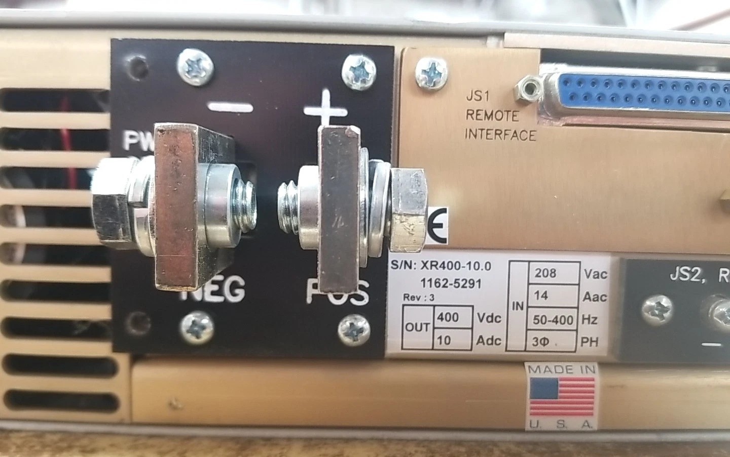 Magna-Power XR400-10 400v DC 10A Vin=240V AC 14A 3phase