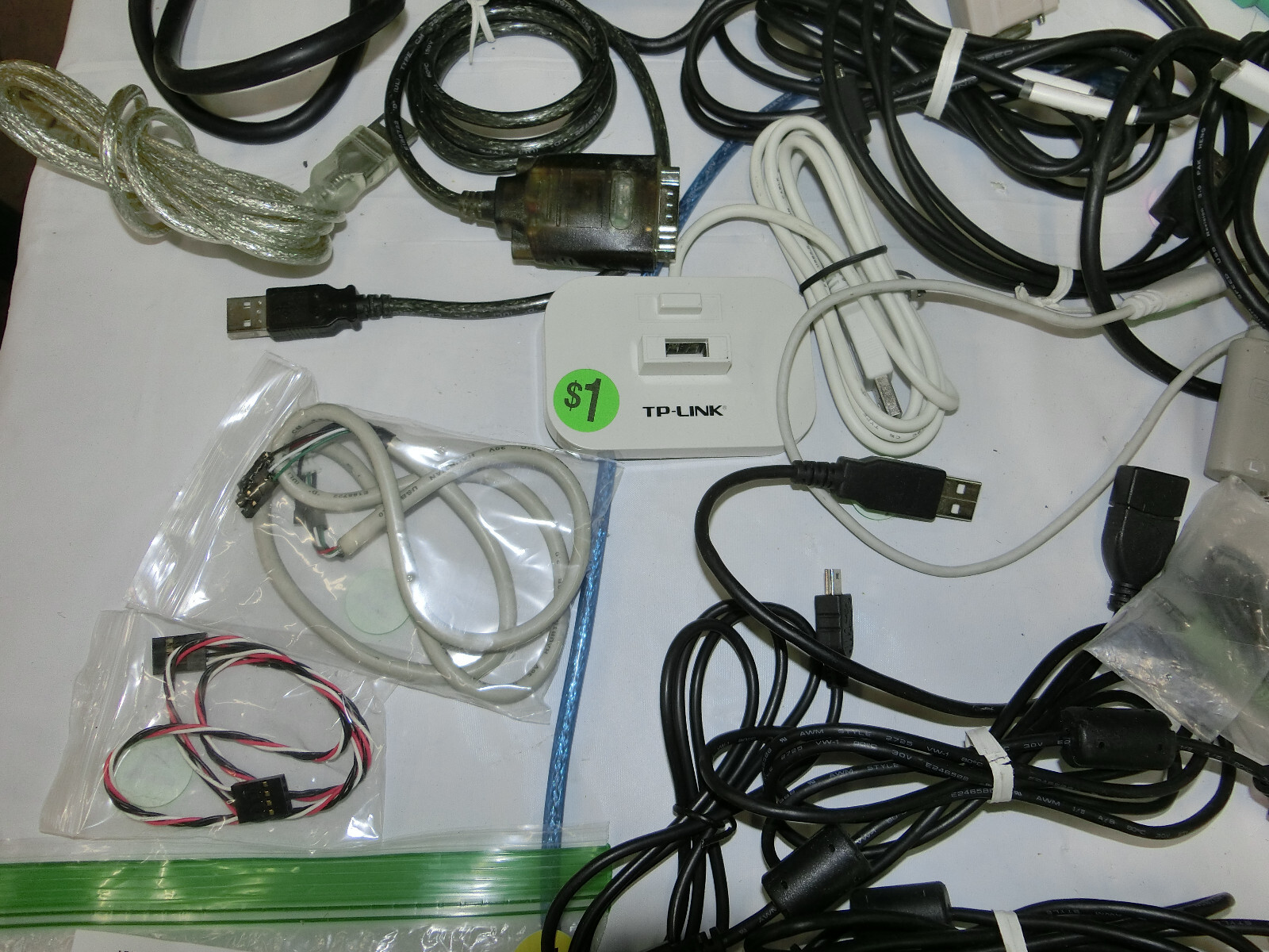 Pile of Cables of Many Types: Computer, Video, Audio, Network, Serial, USB, More