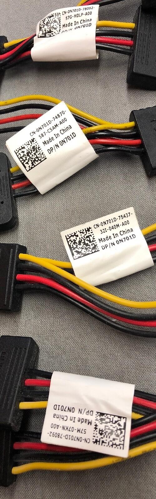LOT OF 4 DELL FOXCONN SATA POWER SPLITTER ADAPTER CABLE 0N701D