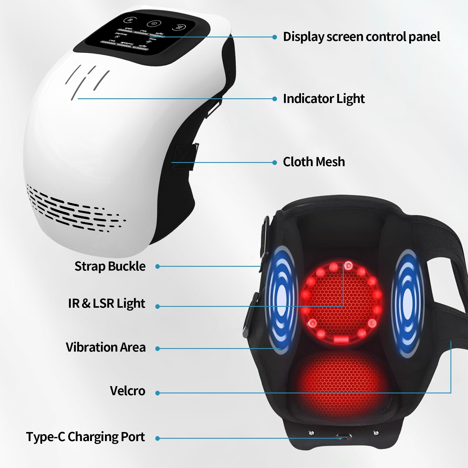 Intelligent Home Use Electric Intelligent Kneading Heating Knee Massager Recharg