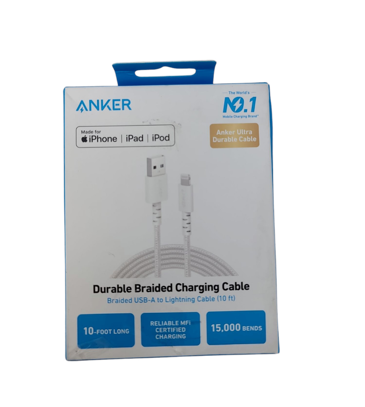 Anker Powerline+ II Lightning Cable (10ft / 3m), MFi Certified for Flawless Com