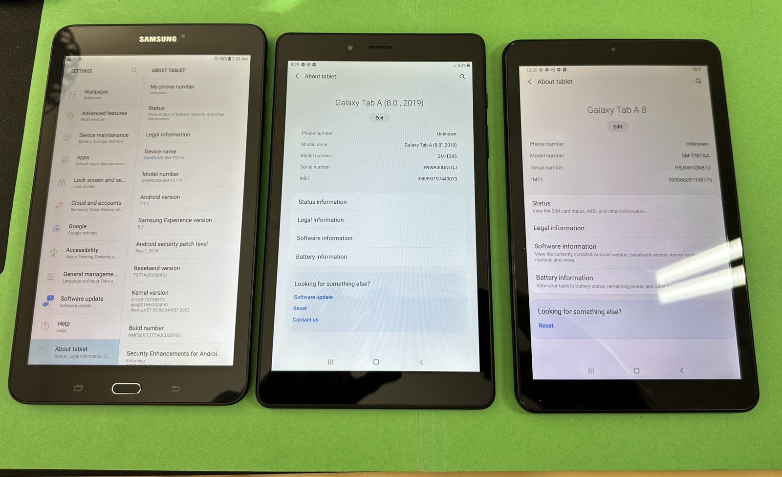 Samsung Galaxy Tab A 8” WiFi 4G LTE Tablets Lot of 3 w/ 3 Chargers