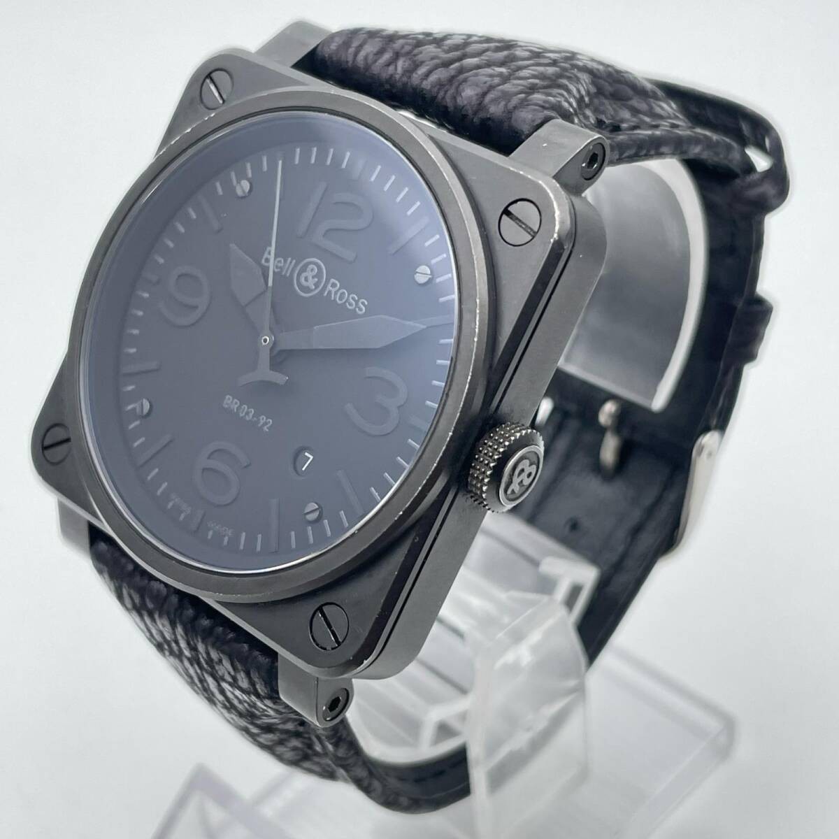 Bell & Ross Watch Phantom BR03-92 Black Automatic w/Guarantee, Tools, Buckle