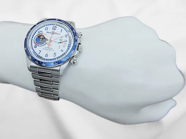Bell & Ross RACING BIRD Watch Chronograph SS Seal-Swiss White Dial Limited
