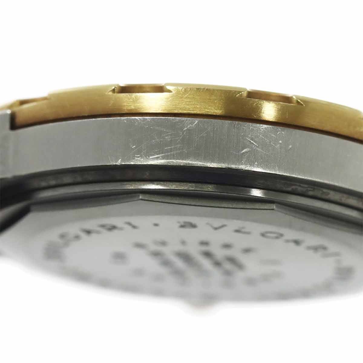 BVLGARI Watch Diagono Scuba Combi SD38SG Date Black YG Yellow Gold Automatic