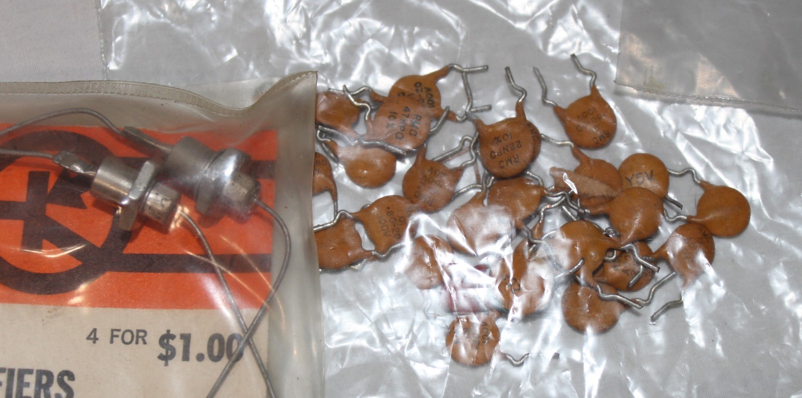 Transistors Diodes Resistors Capacitors Photocell ICs mixed electrical parts