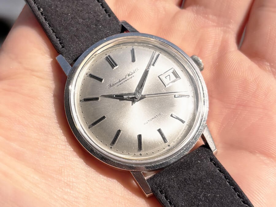 IWC Old Inter R804A SSｘLeather Original Dial 1966 Silver Automatic Overhauled