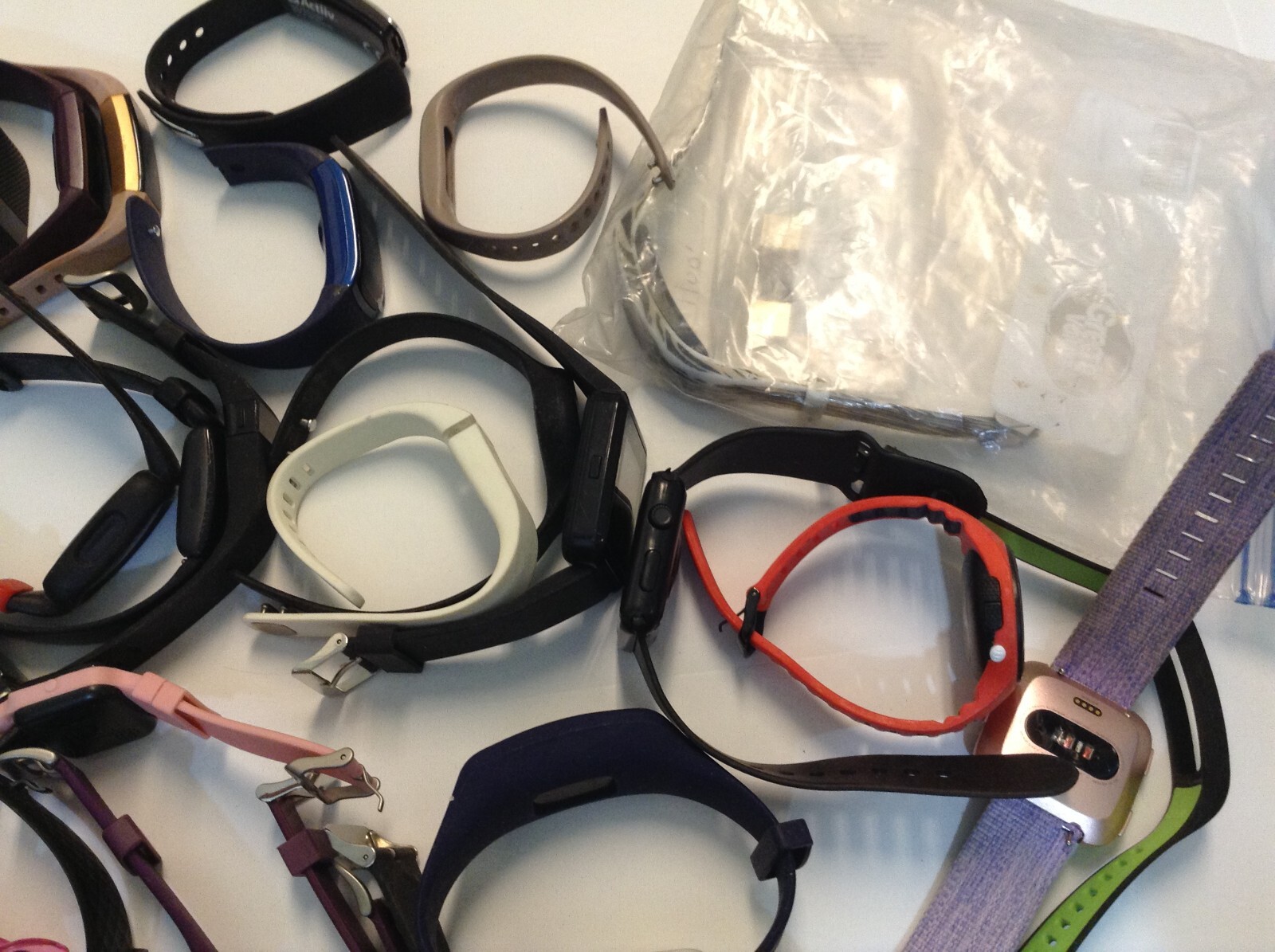 HUGE lot AS IS UNTESTED USED activity trackers bands chargers cases cords Lot-2