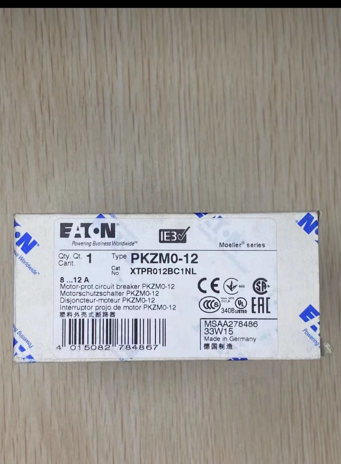 1PCS NEW IN BOX EATON MOELLER motor protection Circuit breaker PKZM0-12